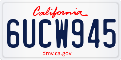 CA license plate 6UCW945