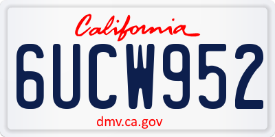 CA license plate 6UCW952