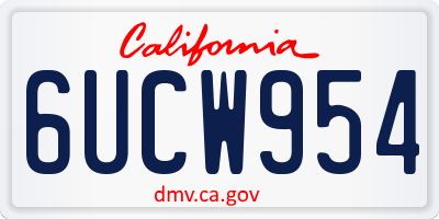 CA license plate 6UCW954