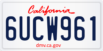 CA license plate 6UCW961