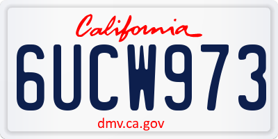 CA license plate 6UCW973