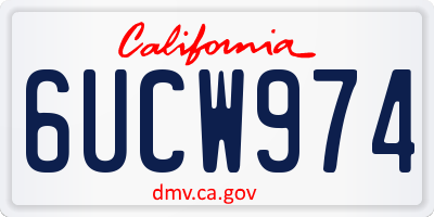 CA license plate 6UCW974