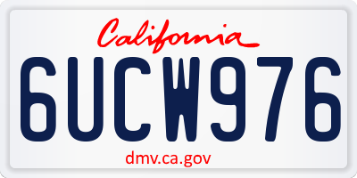 CA license plate 6UCW976