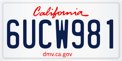 CA license plate 6UCW981