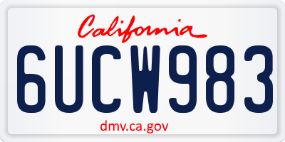 CA license plate 6UCW983