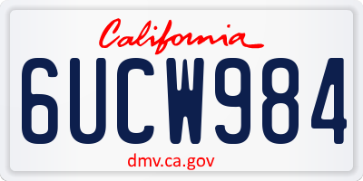 CA license plate 6UCW984