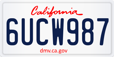 CA license plate 6UCW987