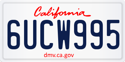 CA license plate 6UCW995