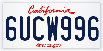 CA license plate 6UCW996