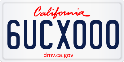 CA license plate 6UCX000