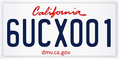 CA license plate 6UCX001