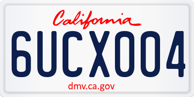 CA license plate 6UCX004