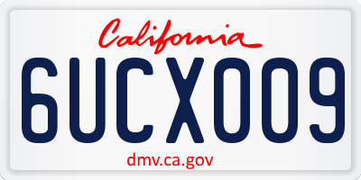CA license plate 6UCX009