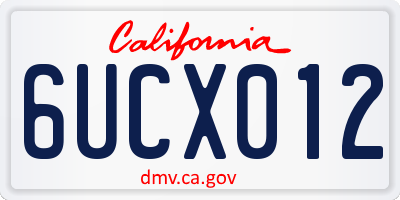 CA license plate 6UCX012