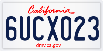 CA license plate 6UCX023