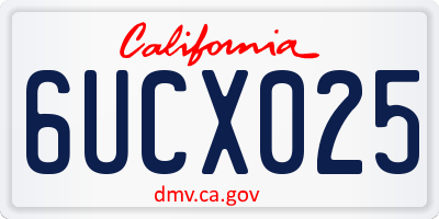 CA license plate 6UCX025