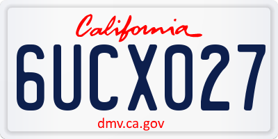 CA license plate 6UCX027
