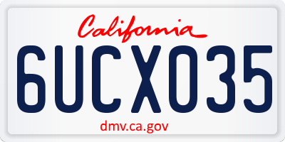 CA license plate 6UCX035