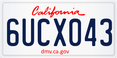 CA license plate 6UCX043