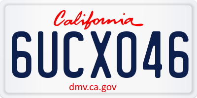 CA license plate 6UCX046