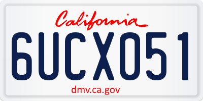 CA license plate 6UCX051