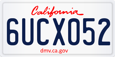 CA license plate 6UCX052