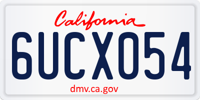 CA license plate 6UCX054