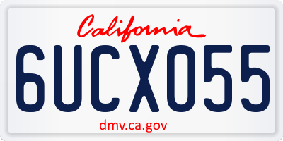 CA license plate 6UCX055