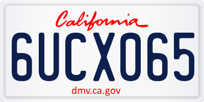 CA license plate 6UCX065