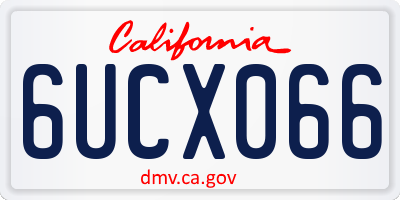 CA license plate 6UCX066