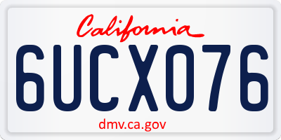 CA license plate 6UCX076