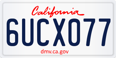 CA license plate 6UCX077
