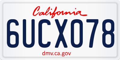 CA license plate 6UCX078