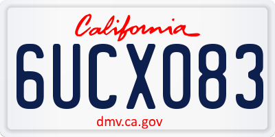 CA license plate 6UCX083
