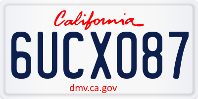 CA license plate 6UCX087
