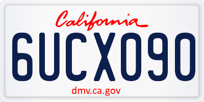 CA license plate 6UCX090