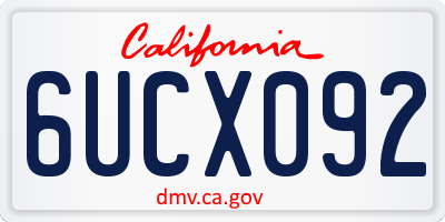 CA license plate 6UCX092