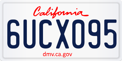CA license plate 6UCX095