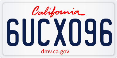 CA license plate 6UCX096