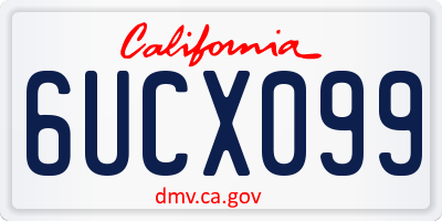 CA license plate 6UCX099