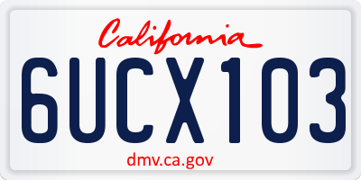 CA license plate 6UCX103