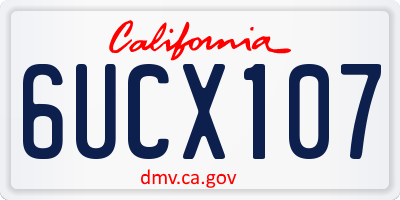 CA license plate 6UCX107