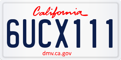 CA license plate 6UCX111