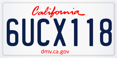 CA license plate 6UCX118