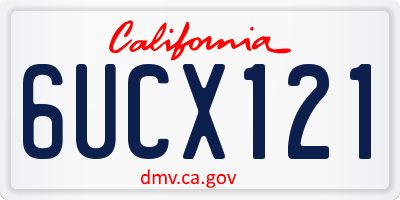 CA license plate 6UCX121