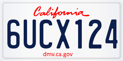 CA license plate 6UCX124