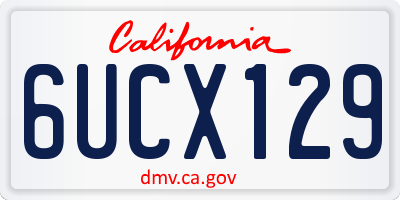 CA license plate 6UCX129