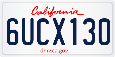 CA license plate 6UCX130