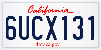 CA license plate 6UCX131