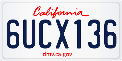 CA license plate 6UCX136